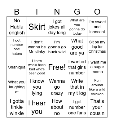 David Bingo Card