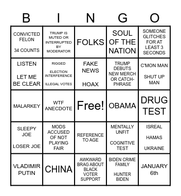 Carrot vs. Corpse 2024 Bingo Card