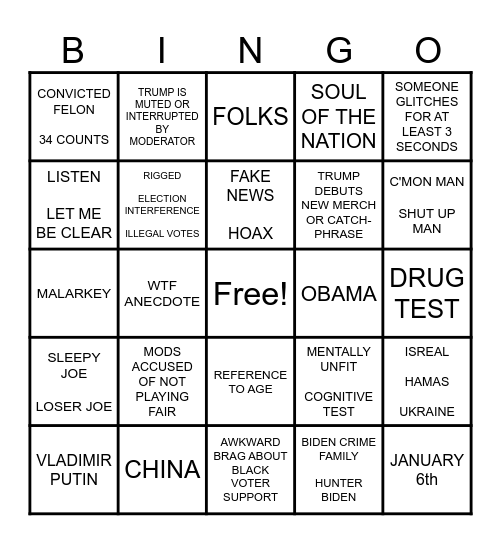 Carrot vs. Corpse 2024 Bingo Card