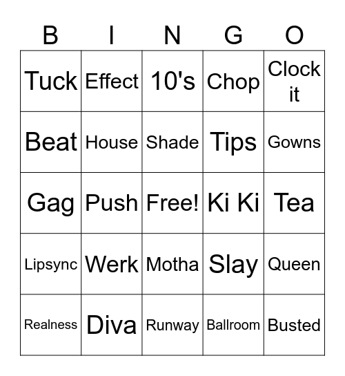 Afroblock/Pride Bingo Card