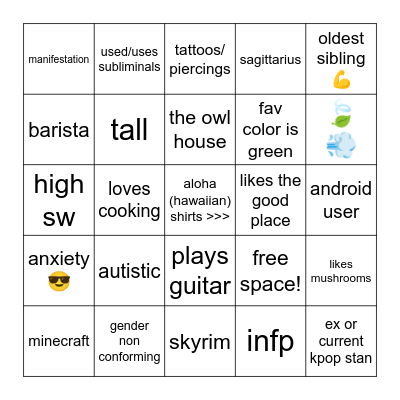 moss' bingo :D Bingo Card