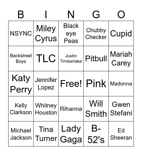 Music! Music! Music Bingo Card