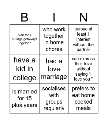 find a couple who Bingo Card