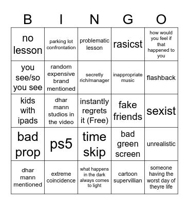 dhar mann bingo Card