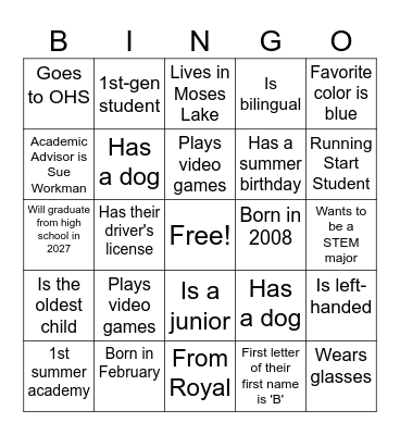 Find Someone Who... Bingo Card