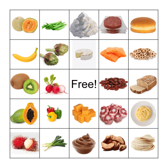 MyPlate Food Groups Bingo Card