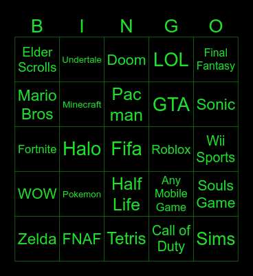 dug sug bingo Card