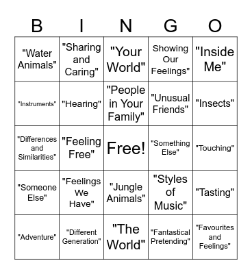 Kiera - Stretch Break Bingo Card