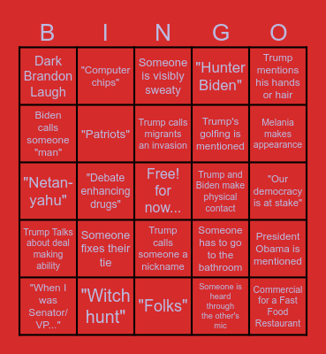 Donny vs. Joey Bingo Card