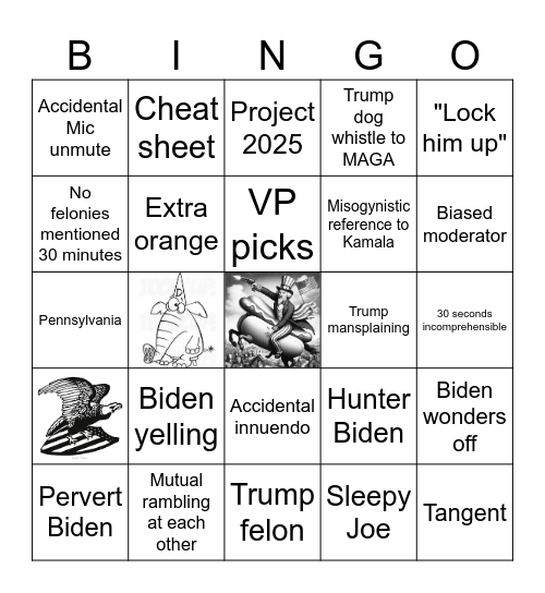 Debate 1 Bingo Card