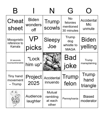 Debate 1 Bingo Card