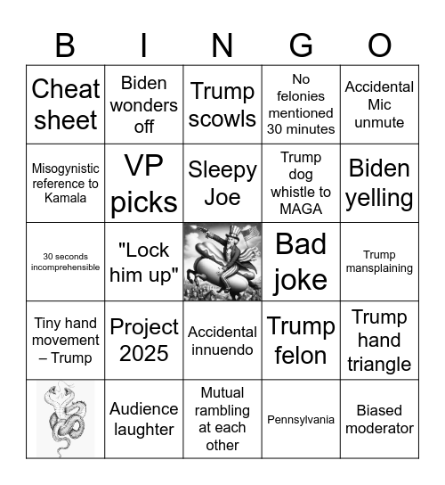 Debate 1 Bingo Card