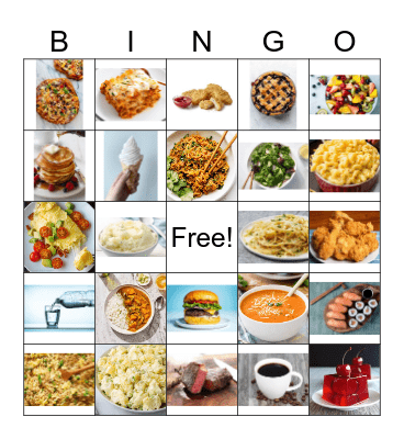 Food Bingo Card