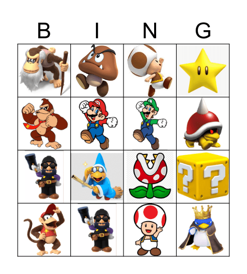 Super Mario Bros BINGO Card