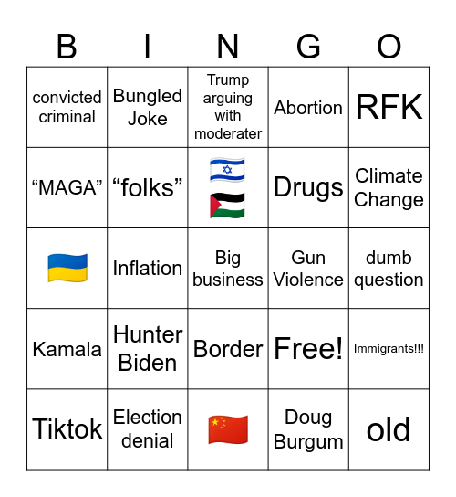 Donald and Brandon’s big tussle Bingo Card