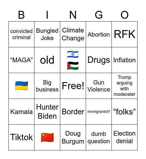 Donald and Brandon’s big tussle Bingo Card
