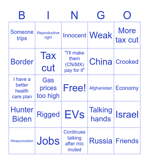 <Round One> donald's version Bingo Card