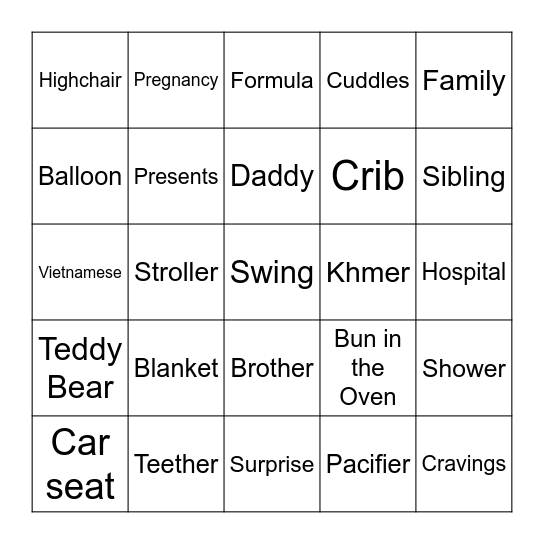 Baby Kang-Tri Bingo Card