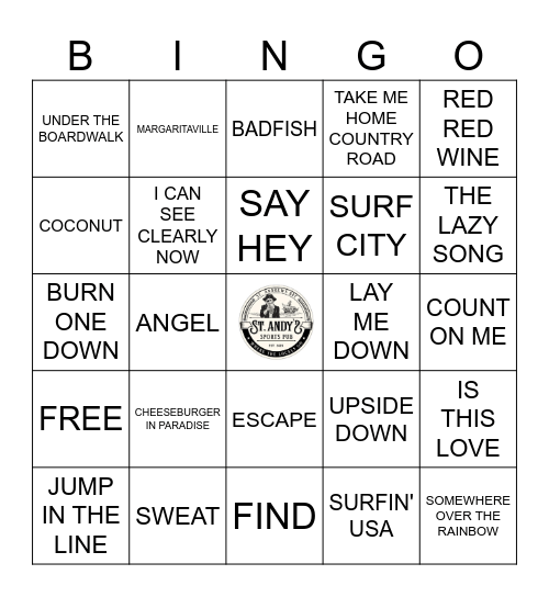 Luau Night @ St. Andy's Bingo Card