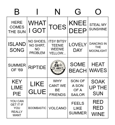 SUMMER LUAU Bingo Card