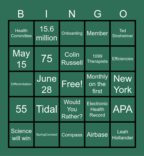 SPRING-O! Bingo Card