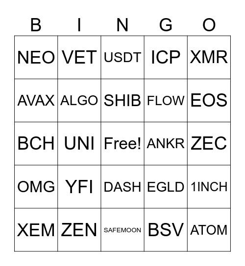 Moneybees Bingo Card