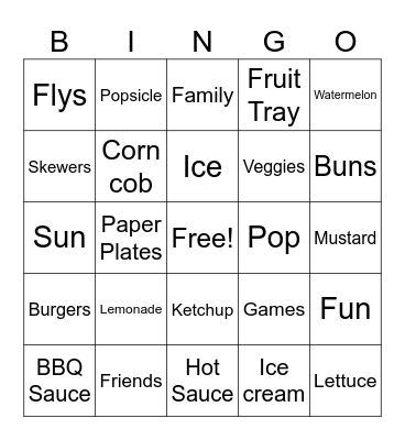 BBQ Bingo Card