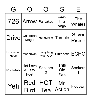 Summer Finale Bingo Card