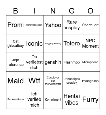 Dokomi 2024 Bingo Card