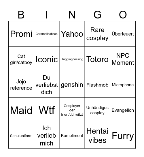 Dokomi 2024 Bingo Card