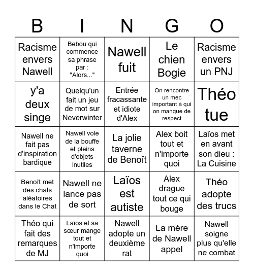 Bingo Larsèn Bingo Card