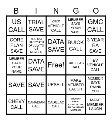 MLT ROW BINGO Card