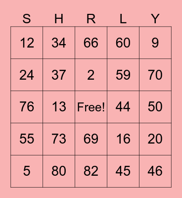 HAPPY BIRTHDAY Bingo Card