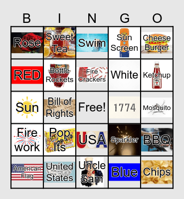 Fourth of July Bingo Card