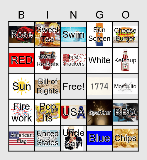 Fourth of July Bingo Card