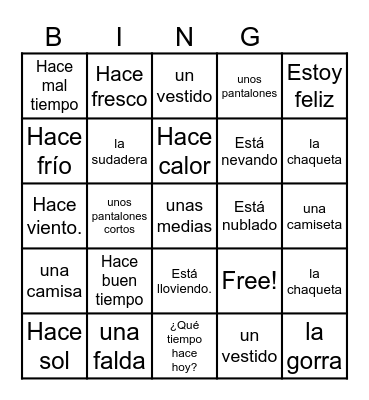 Dimitrova ¿Qué tiempo hace hoy? Bingo Card