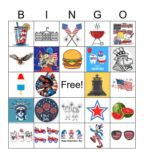 4th of July Bingo Card