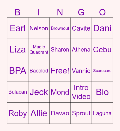 JECKpot Bingo Bonanza Bingo Card