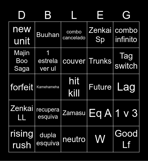 Dragon Ball Legends Bingo Card