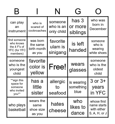 FIND SOMEONE WHO? Bingo Card