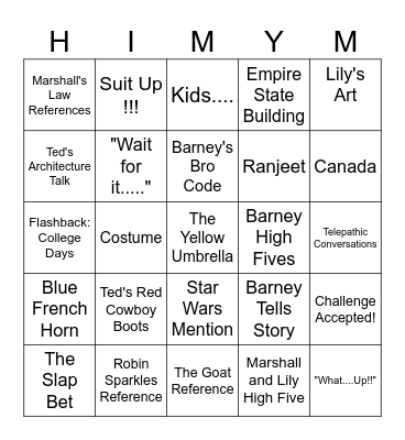 LEGENDARY BINGO Card