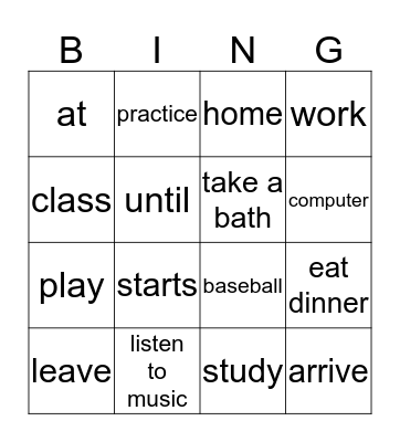 H1 - Print 6 Bingo Card