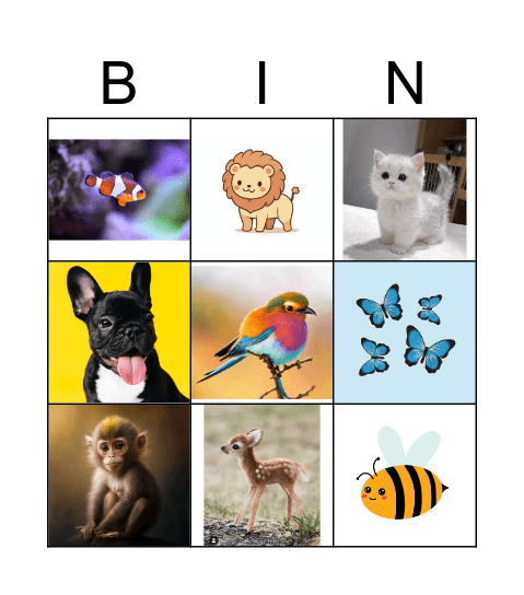 Animalia! Bingo Card