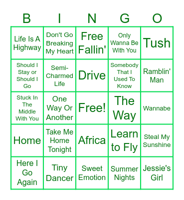 Road Trip! Bingo Card