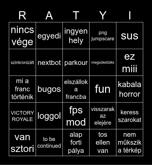 ratyi fortika Bingo Card