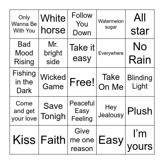 LMB 6/30 Bingo Card