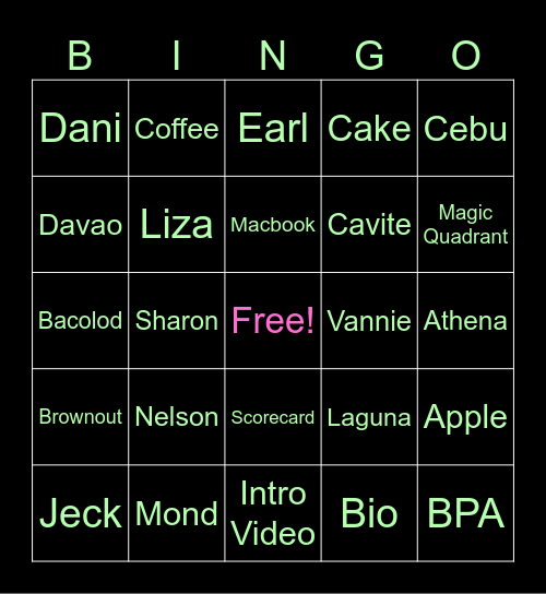 JECKpot Bingo Bonanza Bingo Card