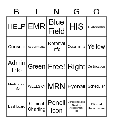 HCC Bingo Card