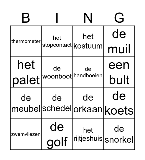 woordbingo Card