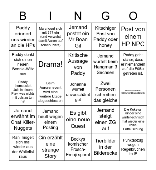 Dark Ages - Das große Bullshit-Bingo Card